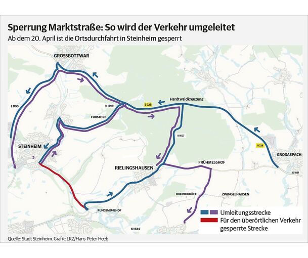 Autofahrer müssen Steinheim großräumig umfahren.