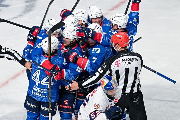 Die Spieler der Adler Mannheim