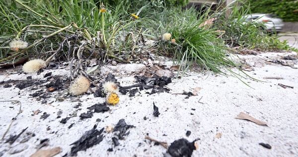 Brandspuren in Karlsruhe-Durlach