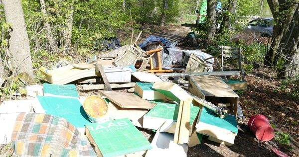 Müll im Wald entsorgt