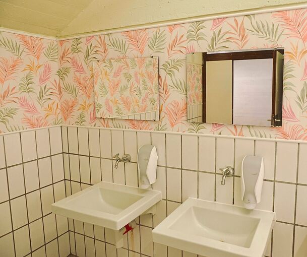 So sauber und einladend kann ein Schul-WC aussehen.