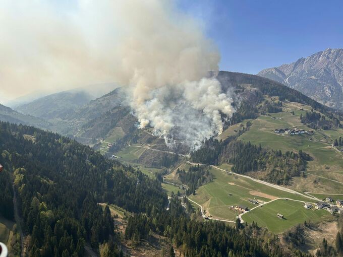 Waldbrand im Kärntner Lesachtal