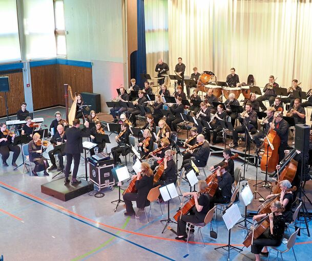 In Bestform: Das Strohgäu-Sinfonieorchester (SSO) mit seinem Dirigenten Alexander Schirmer.