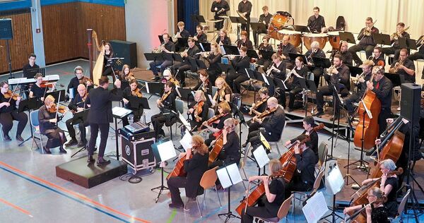 In Bestform: Das Strohgäu-Sinfonieorchester (SSO) mit seinem Dirigenten Alexander Schirmer.