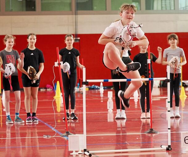 Springen ist eine der Hauptdisziplinen beim Hobby-Horsing.