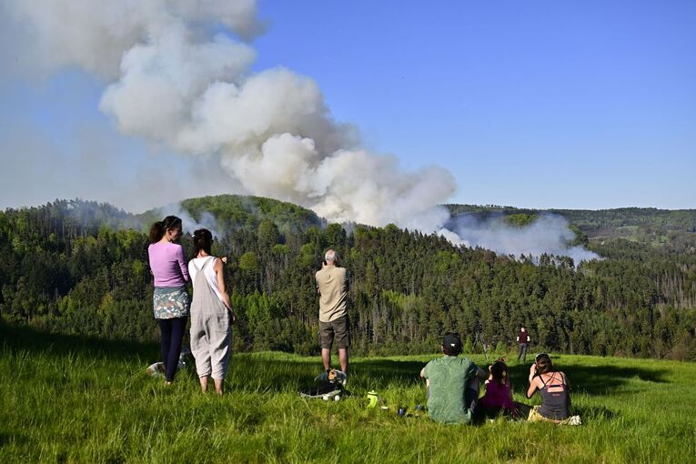 Waldbrand im Nationalpark Böhmische Schweiz