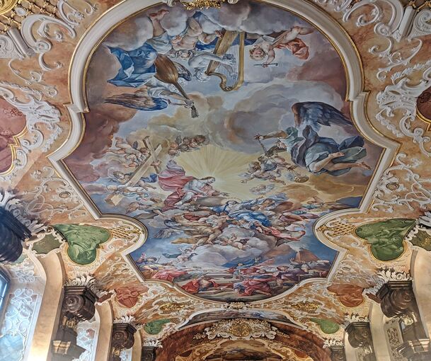 Decke im Festsaal - dem Oratorium Marianum - der Universität Breslau.