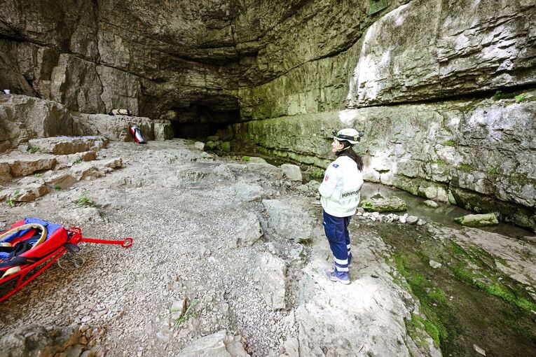 Rettungseinsatz in Falkensteiner Höhle