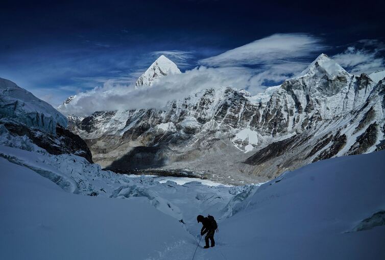 Route auf den Mount Everest blockiert Route auf den Mount Everest blockiert