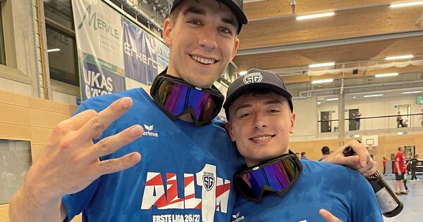 Drei Erstliga-Aufstiege mit der SG: BBM Nikola Vlahovic (links), hier mit Nico Bacani.