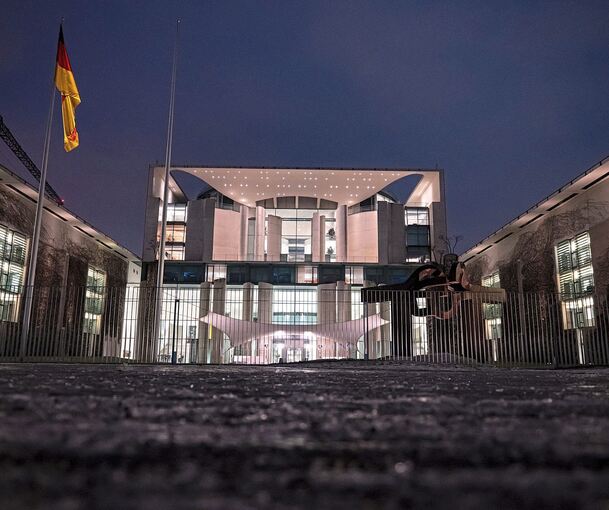 Das Berliner Kanzleramt während eines Treffens der Koalitionsspitzen im Januar.