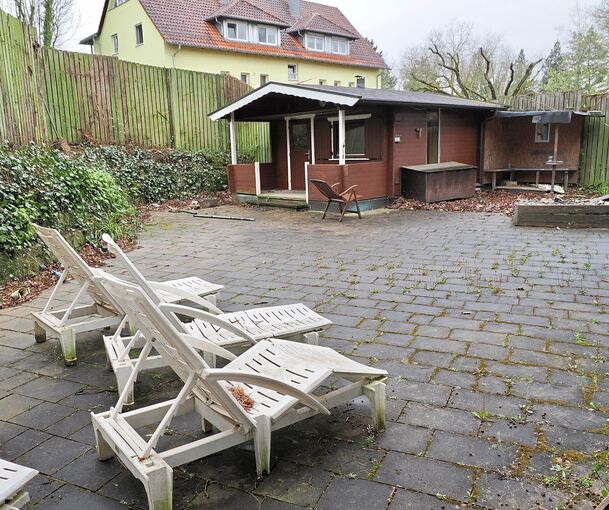 Der verlassene Saunagarten.