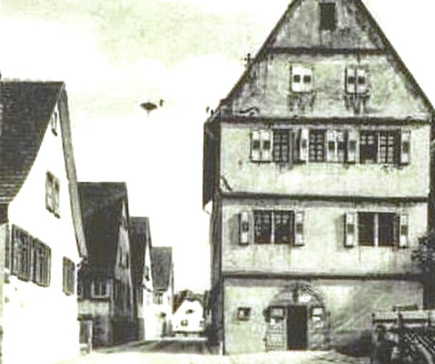 Das Löchgauer Rathaus im Jahr 1920.