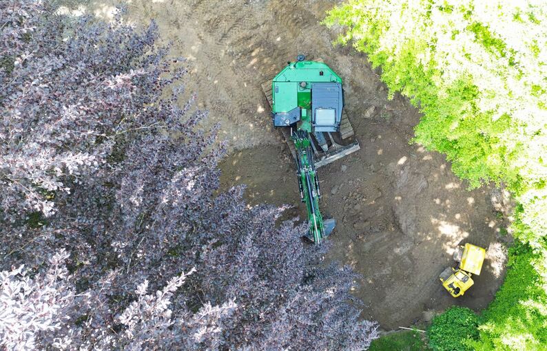 Bauarbeiten im Garten