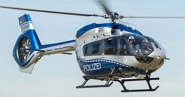 Polizeihubschrauber im Einsatz.