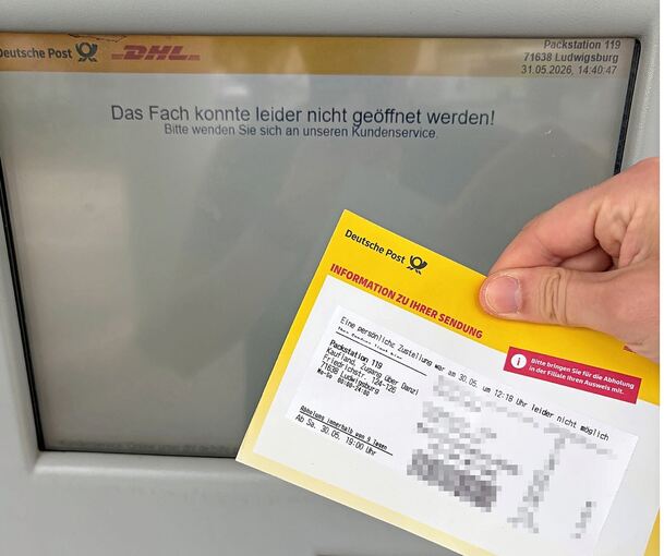 Rund um die Uhr verfügbar – zumindest in der Theorie. Wenn bei einer Packstation – wie hier an der Packstation 119 – etwas klemmt, ist der Ärger groß, vor allem, wenn Kunde auf etwas wartet.