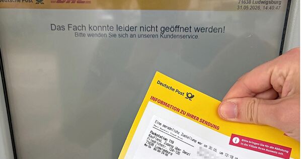 Rund um die Uhr verfügbar – zumindest in der Theorie. Wenn bei einer Packstation – wie hier an der Packstation 119 – etwas klemmt, ist der Ärger groß, vor allem, wenn Kunde auf etwas wartet.