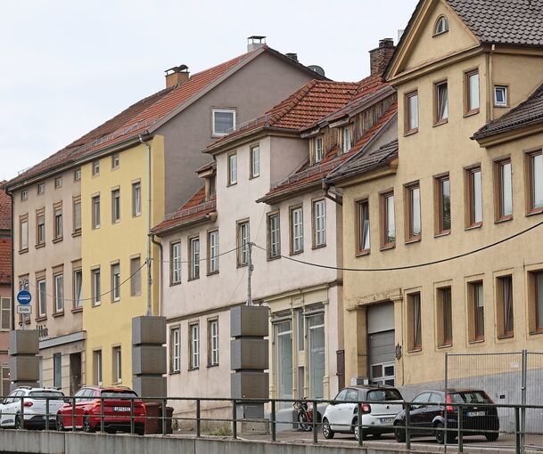 Blick auf die Fassaden an der Schlossstraße.