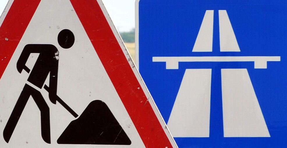 Baustelle auf Autobahn