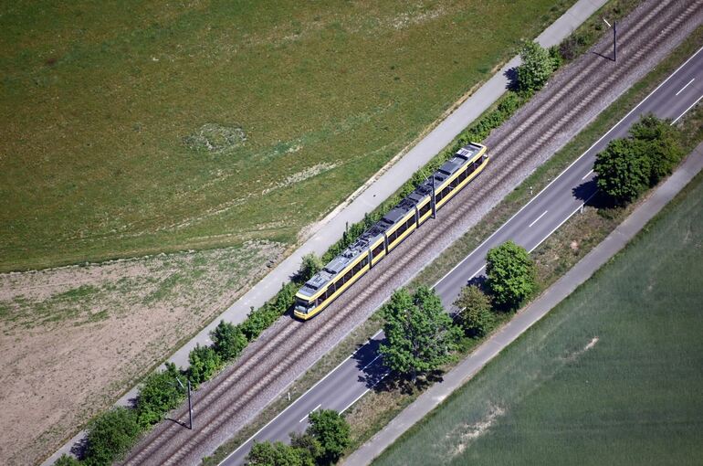 Luftbild Straßenbahn Luftbild Straßenbahn