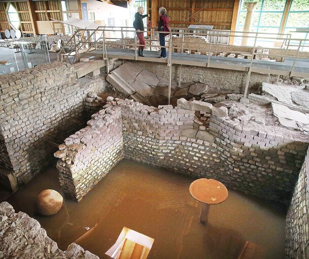 Beim Starkregen vor zwei Jahren ergossen sich die Wassermassen auch in das Römerhaus in Walheim.