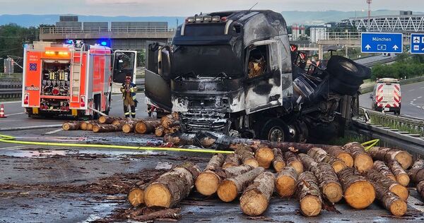 Lastwagen in Flammen