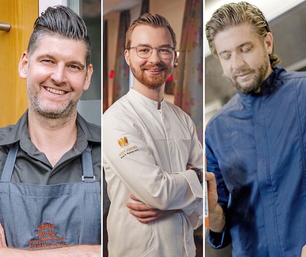 Leuchten weiter am Sternenhimmel (von links): Steffen Ruggaber im Lamm in Roßwag, Moritz Feichtinger im Asperger Adler und Benjamin Maerz in der Rose in Bietigheim.