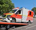 Der Rettungswagen musste abgeschleppt werden. Der Rettungswagen musste abgeschleppt werden.