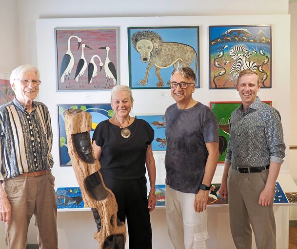 Freuen sich über die Vernissage: Albrecht Benseler, Marion Stolz, Marc Benseler und Freibergs Bürgermeister Jan Hambach (von links).