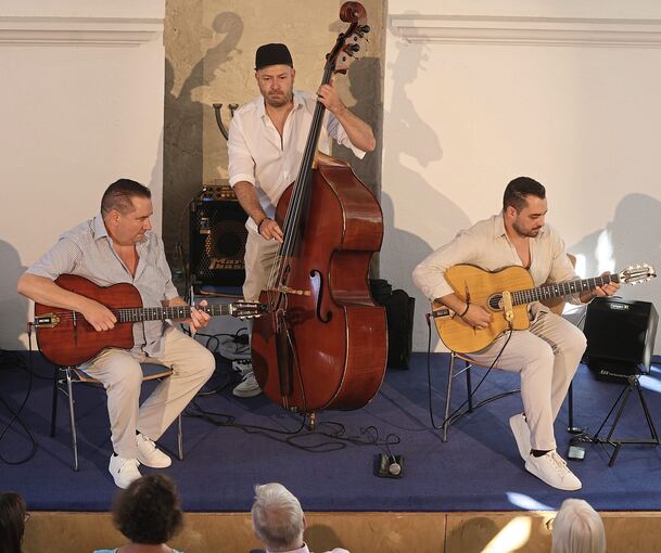 Das Gismo Graf Trio beim Auftritt in Freudental.