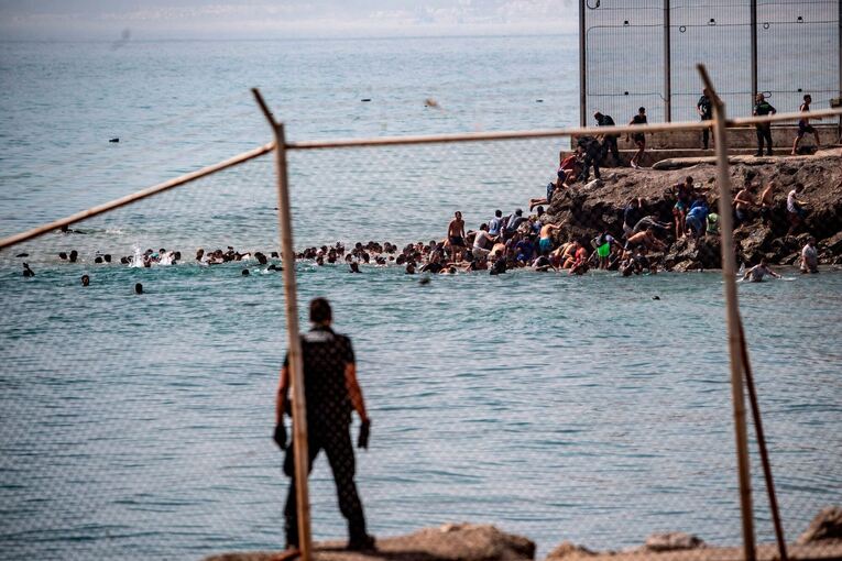 Migranten in Spanien-Exklave Ceuta Migranten in Spanien-Exklave Ceuta