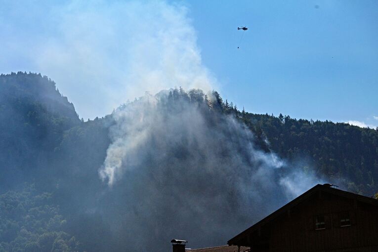 Brand im Bergwald in den Chiemgauer Alpen Brand im Bergwald in den Chiemgauer Alpen