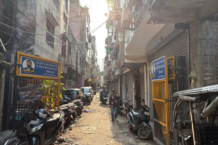 Stadtviertel Paharganj in Neu-Delhi Stadtviertel Paharganj in Neu-Delhi