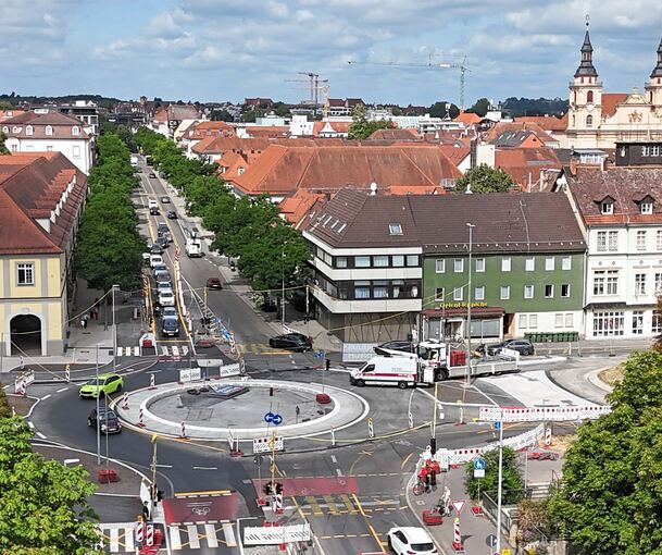 Blick auf die Baustelle an der Sternkreuzung.