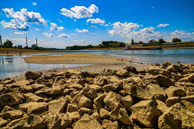 Niedrigwasser am Rhein