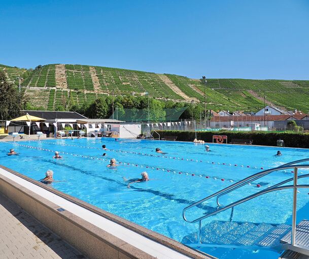 Schwimmen mit tollem Ausblick: In Mundelsheim ist’s möglich.