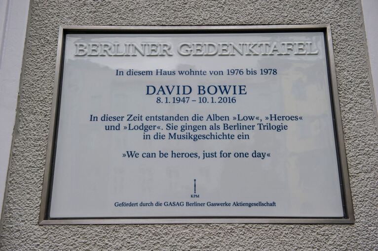 Bowie-Gedenktafel Bowie-Gedenktafel