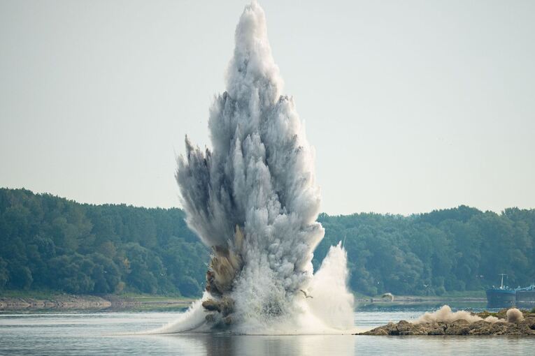 Niedrigwasser der Donau in Rumänien