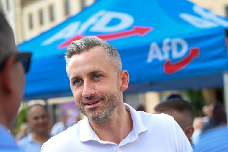 AfD-Spitzenkandidat Siegmund im Wahlkampf in Wittenberg AfD-Spitzenkandidat Siegmund im Wahlkampf in Wittenberg
