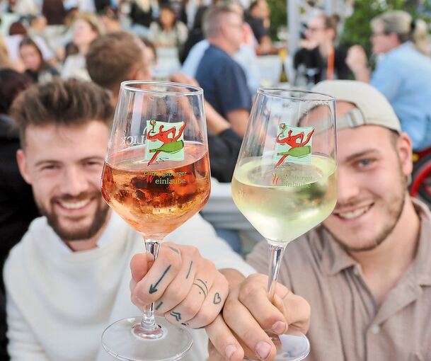 Gute Laune und ein neuer Trend auf der Ludwigsburger Weinlaube: Wein mit Eiswürfeln.
