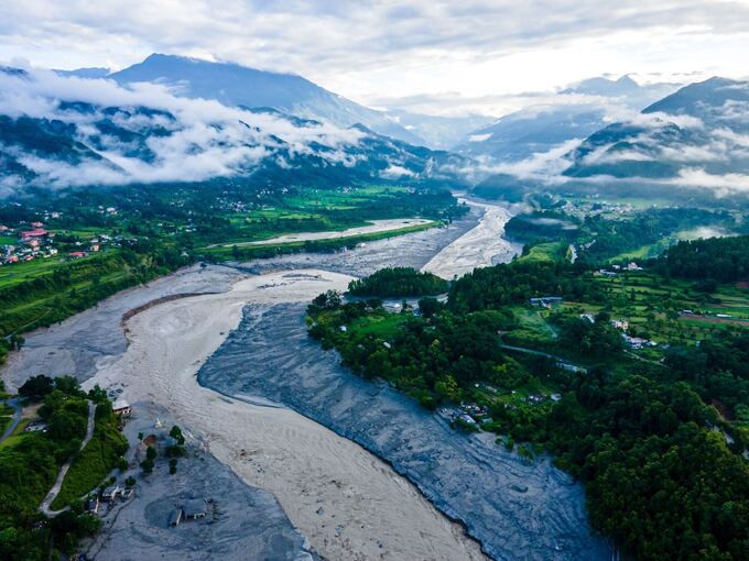 Sturzflut in  Nepal