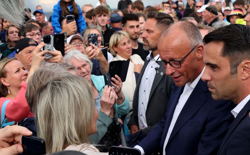 Wahlen Mecklenburg-Vorpommern - Merz bei Wahlkampfauftritt