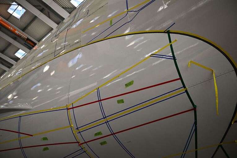 AeroSHARK-Installation an einem Airbus A330 AeroSHARK-Installation an einem Airbus A330