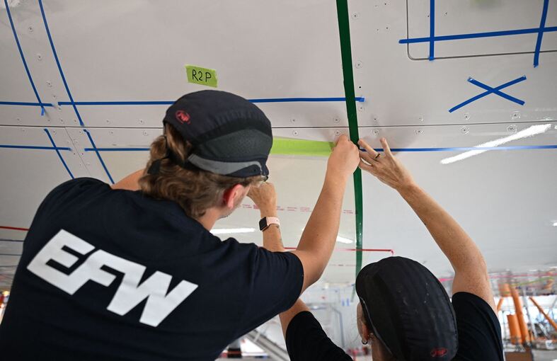 AeroSHARK-Installation an einem Airbus A330 AeroSHARK-Installation an einem Airbus A330