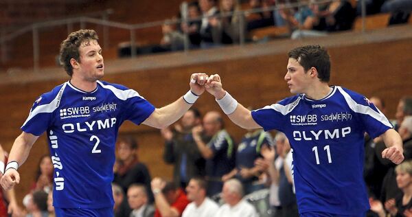 Torgefährliches Duo: Robin Haller (links) und Christian Schäfer bei einem Zweitligaspiel im November 2012.