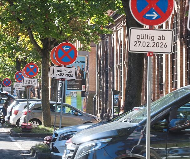 Schilderwald in der Fasanenstraße: Entlang der Grünflächen mit den Bäumen darf nicht geparkt werden.