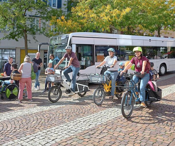 Beim Mobilitätstag können auch Lastenfahrräder ausprobiert werden