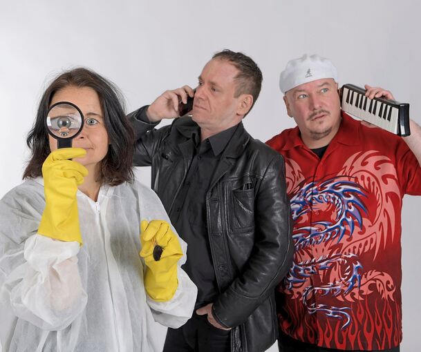 Haben wieder einen neuen Fall zu lösen: Sandra Hehrlein, Jörg Pollinger (Mitte) und Michael Fiedler sind das Theater Q-rage.
