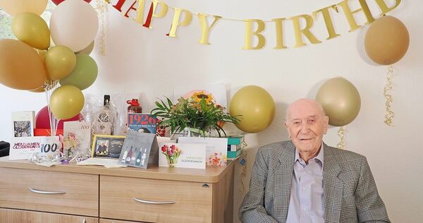 100. Geburtstag: Franz Reitinger lebt in der Senioren-Residenz Hohenzollernplatz in Ludwigsburg.
