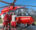 Notarzt Gregor Lichy, HEMS TC Patrick Bierherr und Pilot Xaver Schedler bilden an diesem Tag das Luftrettungsteam der Station Stuttgart in Pattonville.
